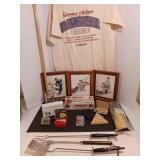 Grandfather lot, Norman rockwell framed pictures, games, grill set and more