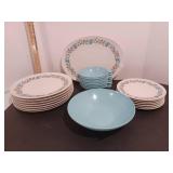 MELMAC plates and serving platter, blue set not labeled