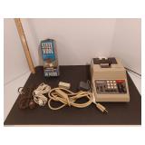 Adding machine (WORKS), extension cords and steel wool
