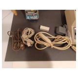 Adding machine (WORKS), extension cords and steel wool