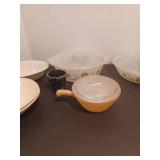 Glasbake, vintage bowls, toothpick holder