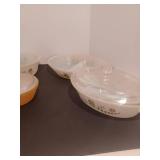 Glasbake, vintage bowls, toothpick holder