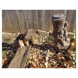 Base of bird bath and animal decor