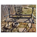 Outdoor bench (NEEDS WORK) w/ steppingstone
