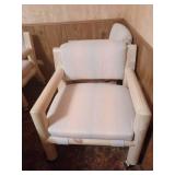 **RESERVE** MCM furniture (Sandstone Apricot) cushions in great condition, table has wear and tear (SEE PICTURES) 6 chairs all in good condition wheels function properly