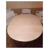 **RESERVE** MCM furniture (Sandstone Apricot) cushions in great condition, table has wear and tear (SEE PICTURES) 6 chairs all in good condition wheels function properly