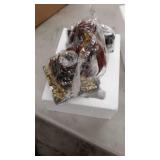 SKB family Red Dragon Tabletop Fountain LED light sculpture dragon castle medieval polyresin Plastic