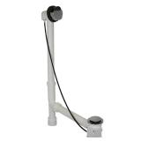 Everbilt Cable Drive 1-1/2 in. White Poly Pipe Bath Waste and Overflow Drain in Chrome (Grey)