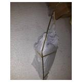 Umbra Trigg Hanging Planter Vase & Geometric Wall Decor Ceramic Container - Great For Succulent Plants, Air Plant, Mini Cactus, Faux Plants and More, Large, White/Brass