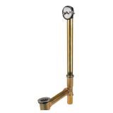Everbilt Trip Lever 1-1/2 in. 20-Gauge Brass Pipe Whirlpool Bath Waste and Overflow Tub Drain in Chrome, Grey