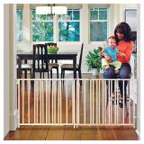 Toddleroo by North States 103" Wide Extra Wide Swing Baby Gate: Perfect for Oversized Spaces. No Threshold. One Hand Operation. Hardware Mount. Fits 60"- 103" Wide (27" Tall, Sustainable Hardwood)