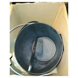 Metal Ash bucket with scoop and brush