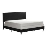 DHP Janford Upholstered Bed, Black Faux Leather, King - Retails for $217