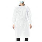 10 Disposable Isolation Gowns With Waist & Neck Ties, Long Sleeves, Elastic Cuff - Retails for $40
