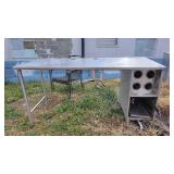 Stainless Steel Table W/ 4 Cup Dispensers