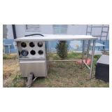 Stainless Steel Table W/ 6 Cup Dispensers