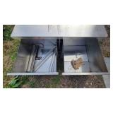 Stainless Steel Table W/ 2 Drawers for Hot Pans