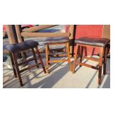 (3) Wooden Stools