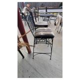 Metal Safari Themed Bar Height Chair and a Wooden Chair