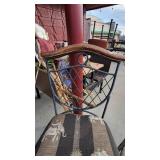 Metal Safari Themed Bar Height Chair and a Wooden Chair