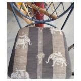 Metal Safari Themed Bar Height Chair and a Wooden Chair