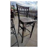 Metal Safari Themed Bar Height Chair and a Wooden Chair