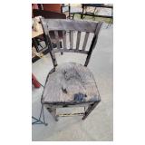 Metal Safari Themed Bar Height Chair and a Wooden Chair