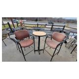 Round Bar Height Table W/ (2) Soft Cushioned Chairs