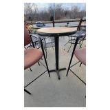 Round Bar Height Table W/ (2) Soft Cushioned Chairs