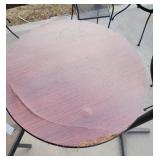 (2) Round Cherry Wooden Laminate Bar Height Tables W/ Metal Base