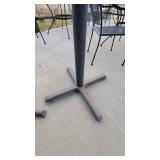(2) Round Cherry Wooden Laminate Bar Height Tables W/ Metal Base