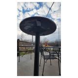 (2) Round Cherry Wooden Laminate Bar Height Tables W/ Metal Base