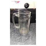 (2) Small Black Crocks W/ Glass Lids and Glassware