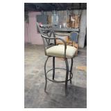 Metal Spinning Bar Height Chair W/ Soft Seat