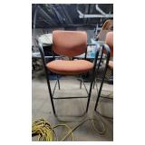 (2) Tall Orange Chairs W/ Arm Rests