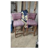 (2) Unique Indian Style Bar Height Chairs