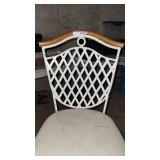 (2) White Unique Metal Bar Height Chairs