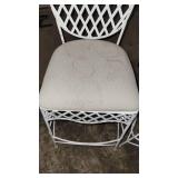 (2) White Unique Metal Bar Height Chairs