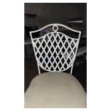 (2) White Unique Metal Bar Height Chairs