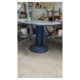 Round Table W/ Blue Metal Base