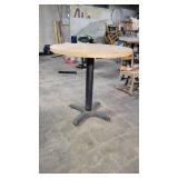 Round Wooden Table w/ Metal Base