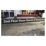 "2nd Floor Showroom and Restaurant" Light Up Sign