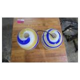(2) Glass Pendent Light Fixtures
