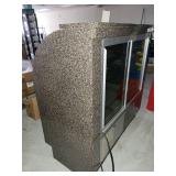 Rounded Glass Lighted Glass Display Cabinet