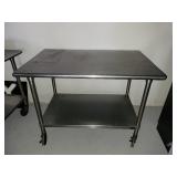 4ft Stainless Steel Table on Casters