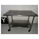 4ft Saintless Steel Table on Casters