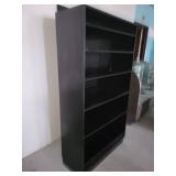 6 Tier Black Particle Board Display Shelving - Back Left Corner is Grooved for Wall