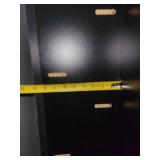 6 Tier Black Particle Board Display Shelving - Back Left Corner is Grooved for Wall