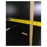 6 Tier Black Particle Board Display Shelving - Back Left Corner is Grooved for Wall