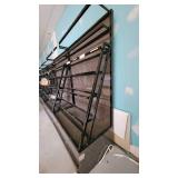 5 Tier Slanted Metal/ Particle Board Rack with Bottom Storage Drawers